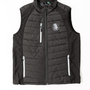 A black gilet with The Fluffy Dragon Co logo